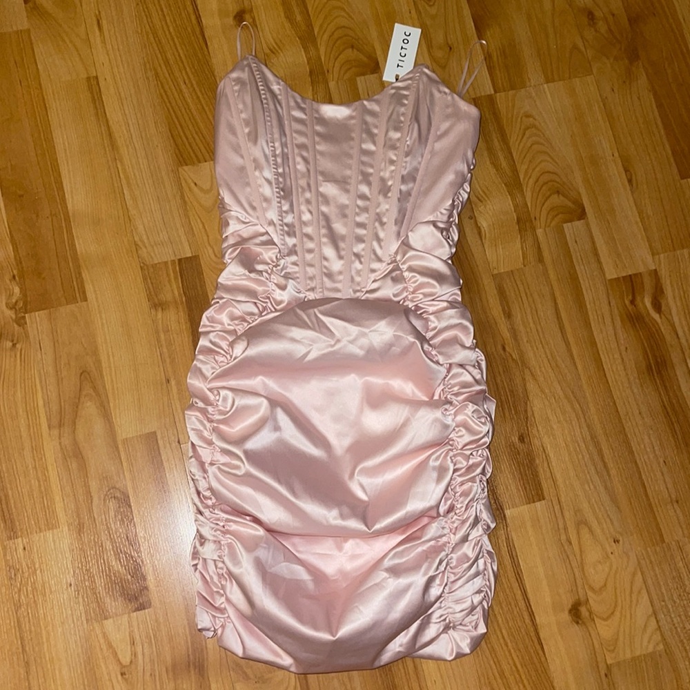 Strapless Baby Pink Mini Dress